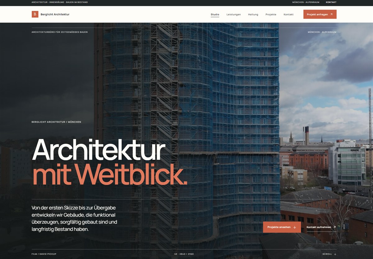 Copertina del sito Berglicht Architektur